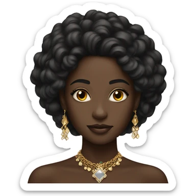 dark-skinned beauty with jewelry sticker