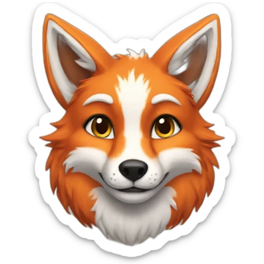 anthro furry fox sticker