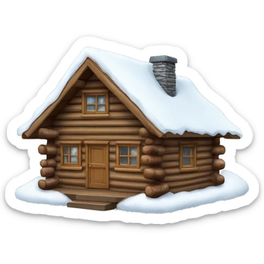 log cabin with snow on the roof sticker