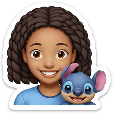 stitch from lilo and stich and black girl  sticker