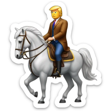 Trump assis sur un cheval sticker