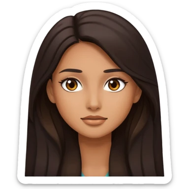 CHEVEUX UN PEU PLUS FONCER AVC DU MAQUILLAGE mais on voit pas le maquillage et elle a des cheveux long sticker