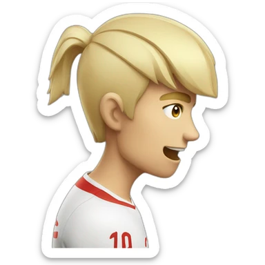 a refree of soccer whistling to stop the game sticker