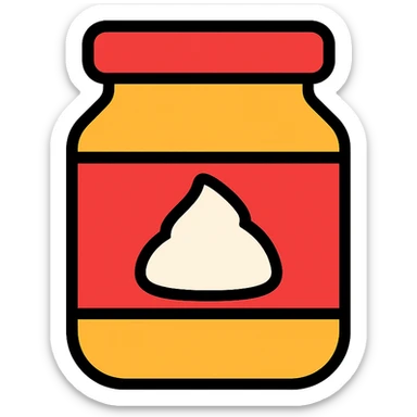 colored outline icon of a mayonnaise jar sticker