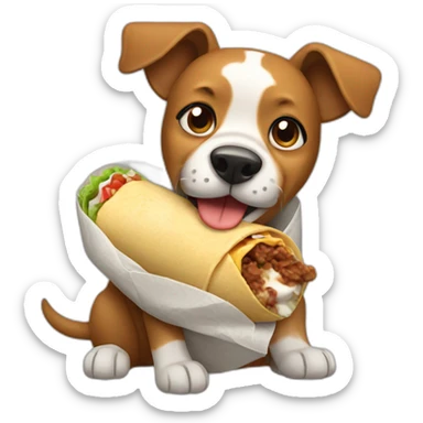 Dog eating burrito  sticker