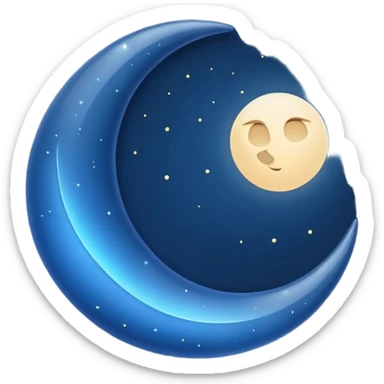 Genarate me a emoji of Dark mode moon like we got in our phones  sticker