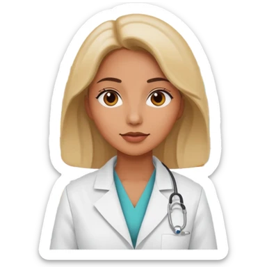 una mujer en una farmacia sticker