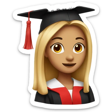 Red graduation girl sticker
