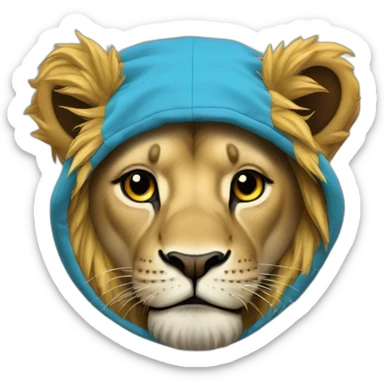 Un lion Cagoule sticker