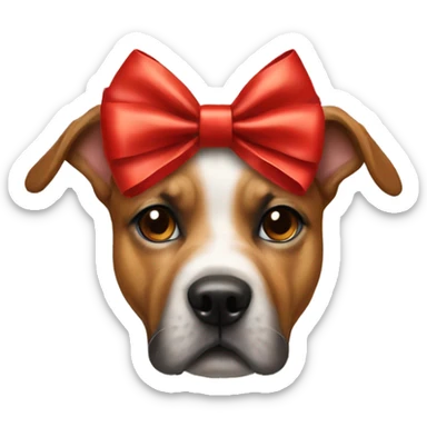 Dog with bow on head christmas sticker