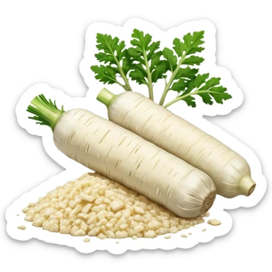 small pile of horseradish, simple, clear sticker