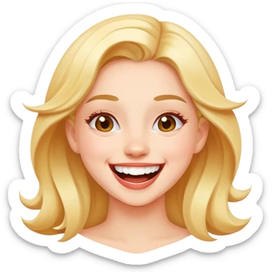 beautiful girl with joyful laugh sticker