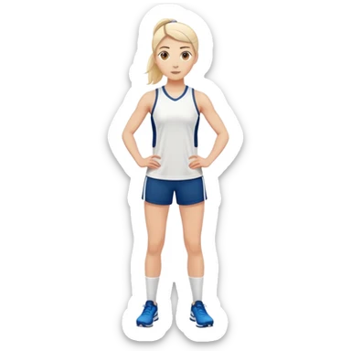 female athlete full body in sports kit standing sticker