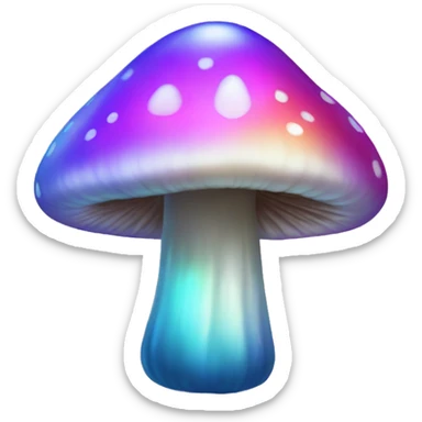 Iridescent mushroom sticker