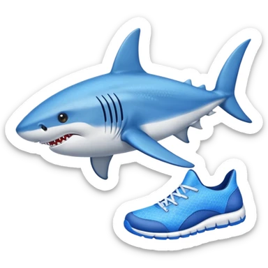 Tiburón con zapatos azules  sticker