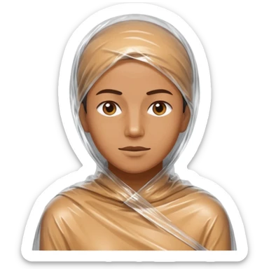 Human wrapped in plastic wrap sticker