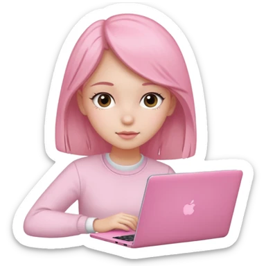  Girly stuff pink soft laptop assigment and clean girl vibes sticker