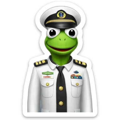 kermit as airline pilot sticker