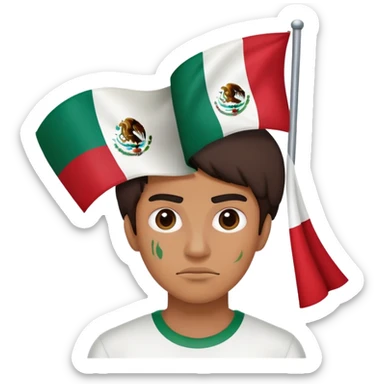 Mexican flag hurting American flag sticker