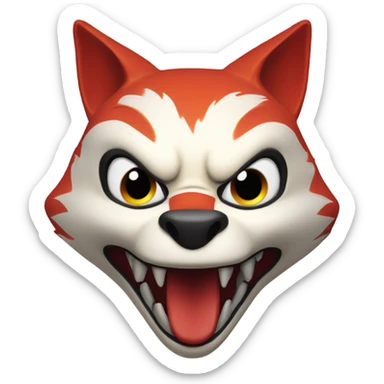 Red Kitsune mask shocked face sticker
