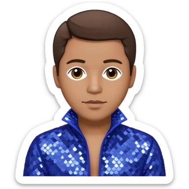 Mark Calderon, R&B Singer (b. 1969) from Color Me Badd with medium brown hair, periwinkle sequin outfit sticker