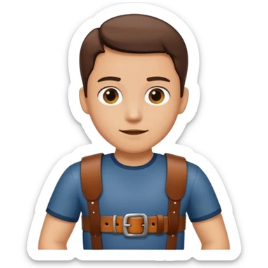 someone getting ready to hit someone with a belt in there hand sticker