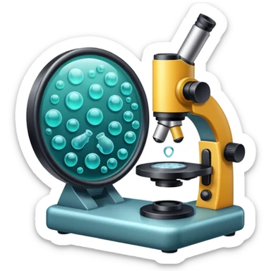 cell under microscope sticker