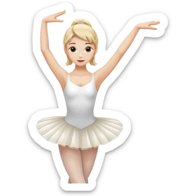 blonde ballet dancer with arms raised sticker
