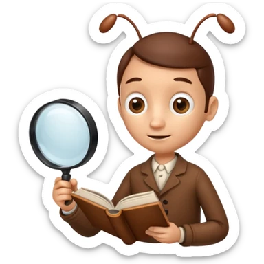 ant reading book sticker