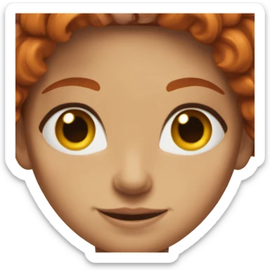 Red hair girl gym brown eyes  sticker