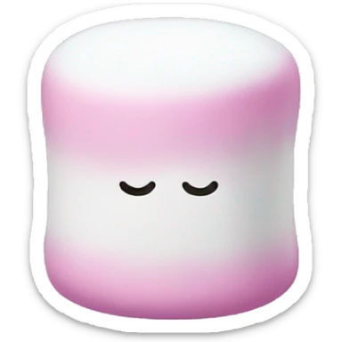 A marshmallow with pink, white, blue and yellow colour sticker