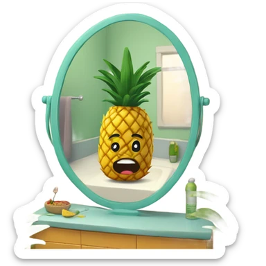 🍍 pineapple looks at its reflection in the mirror sticker