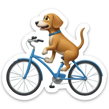 Dog riding bycicle with fun sticker