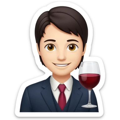 wine expert dark hair sticker
