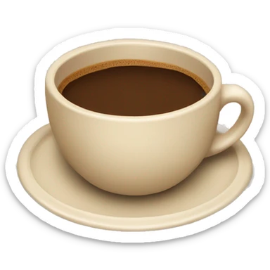 beige cup of coffee and on a saucer sticker