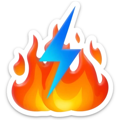 fire behind lightning sticker