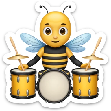 drum player bee sticker