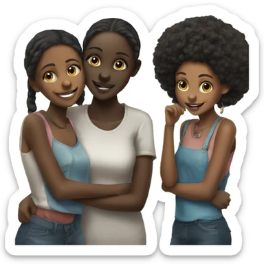 a black rat in the company of two beautiful young African girls sticker