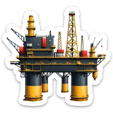 Oil platforms in the ocean beautiful big full scenic scenery full canvas sticker