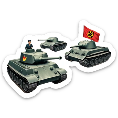 East German protest scene, 17. Juni 1953, people with protest signs saying 'Wir sind das Volk', DDR flag, Berlin Wall, Soviet tanks in background, tense mood sticker