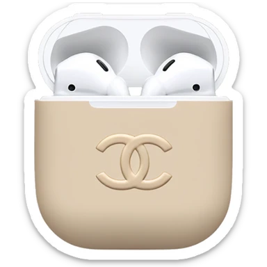 Chanel beige AirPods sticker