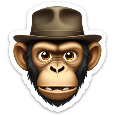 Angry monkey with hat sticker