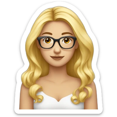 Brun lunettes amoureux blonde sticker