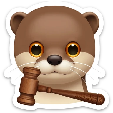 otter head, judge's gavel sticker