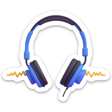 sound wave being enjoying music with headphones sticker