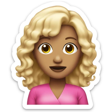 Blonde pop singer in pink  sticker