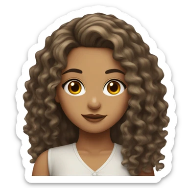 Turkish girl wit make up on and long curly hair sticker