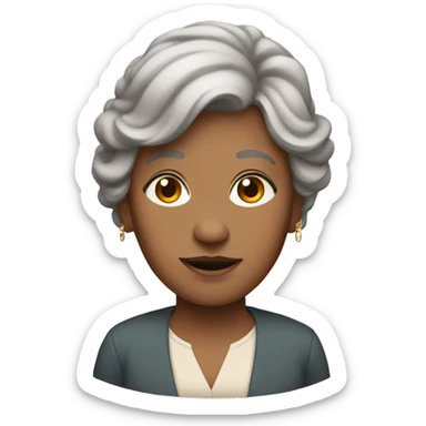 Trans lady with brown hair and old lady clothes sticker