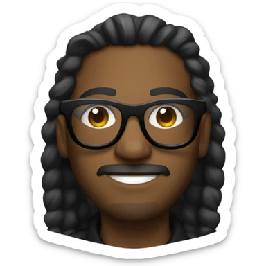 Designer with dark glasses and turtlenec sticker