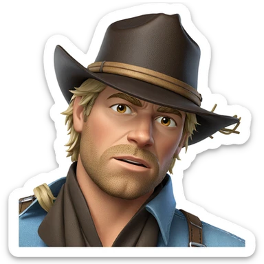 blonde boy in cowboy hat sticker